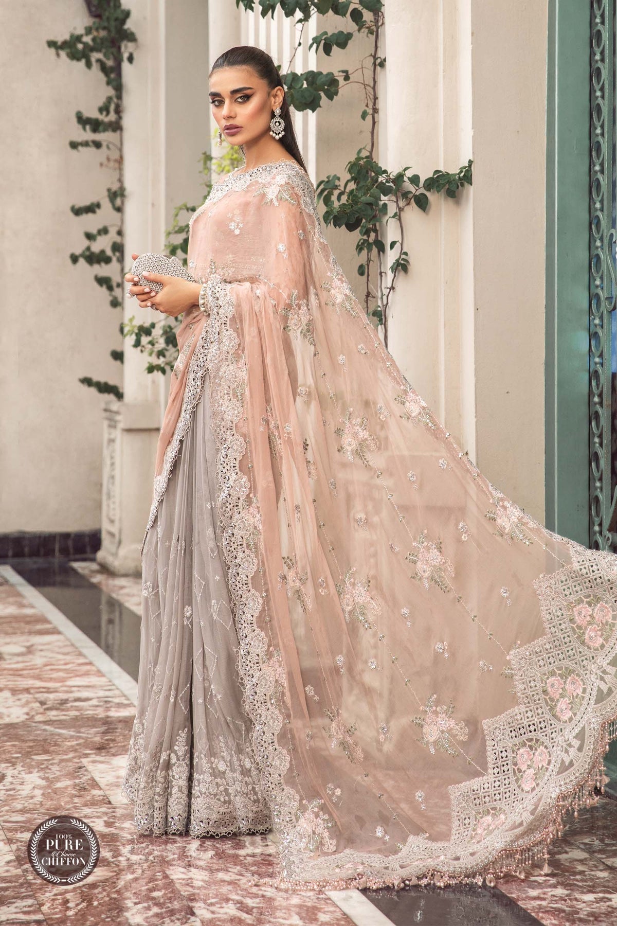 NEW MARIA B - MPC-23-105 Peach And Grey