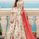 Maria B | Luxury Chiffon Collection | Cloud White Floral