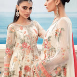 Maria B | Luxury Chiffon Collection | Cloud White Floral