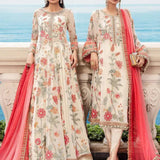 Maria B | Luxury Chiffon Collection | Cloud White Floral