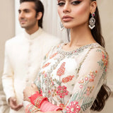 Maria B | Luxury Chiffon Collection | Cloud White Floral