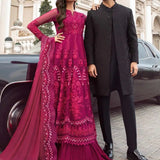 Maria B | Luxury Chiffon Collection | Magenta Pink