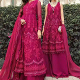 Maria B | Luxury Chiffon Collection | Magenta Pink
