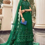 Maria B | Luxury Chiffon Collection | Emerald Green
