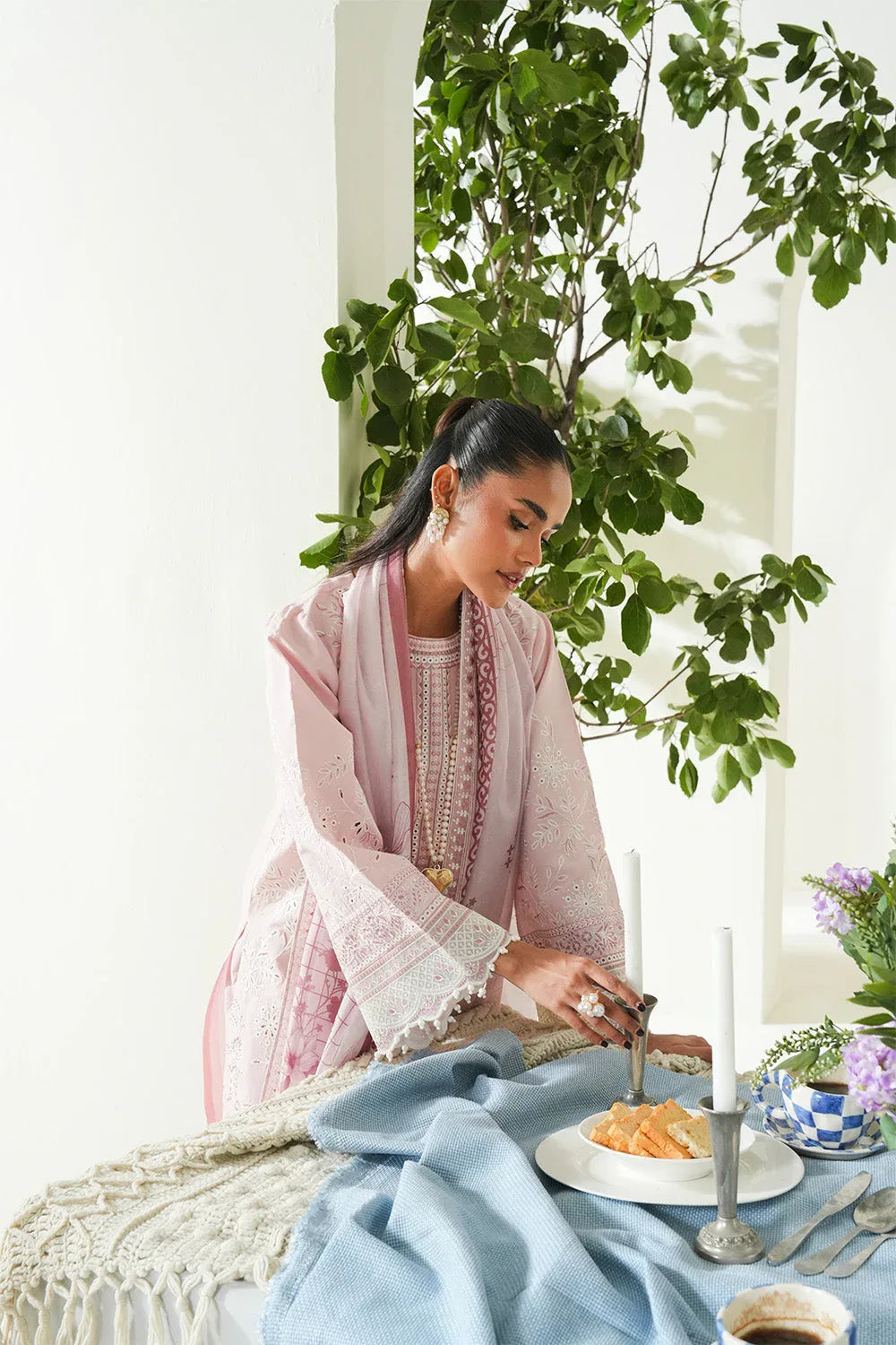 Maryum N Maria | Soiree Lawn | Salmon - Rang-e-Khaas