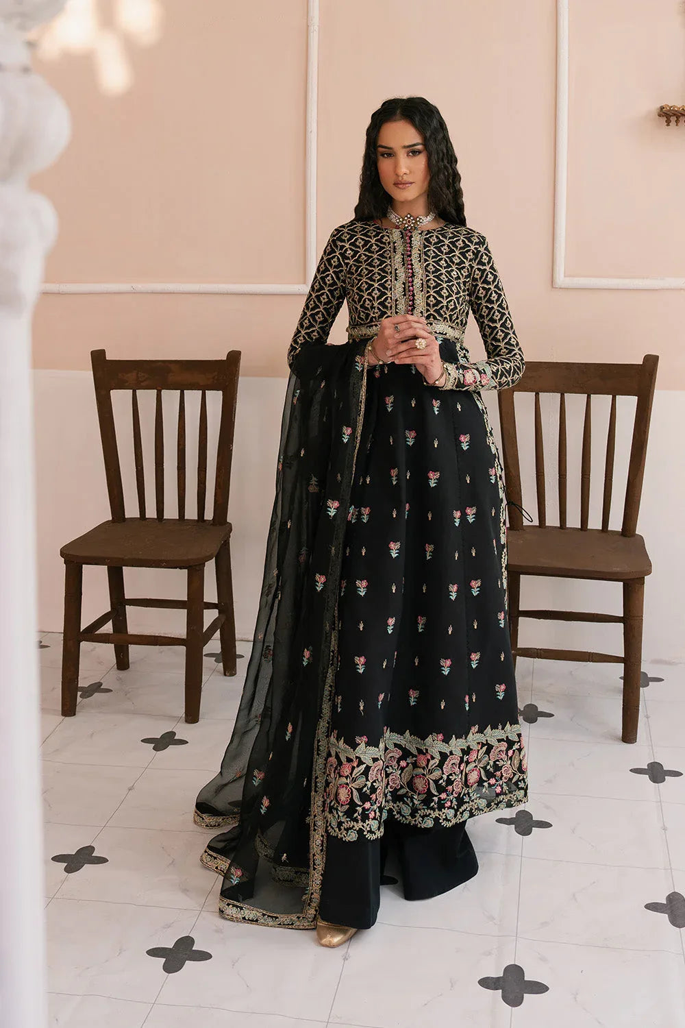 Maryum N Maria | Eid Luxury Lawn 25 | AHOU - MS50146 - Rang-e-Khaas