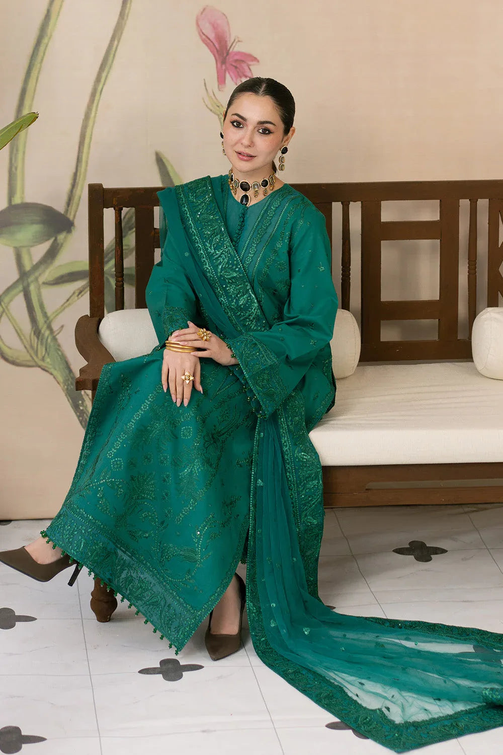 Maryum N Maria | Eid Luxury Lawn 25 | AFAREEN - MS50149 - Rang-e-Khaas