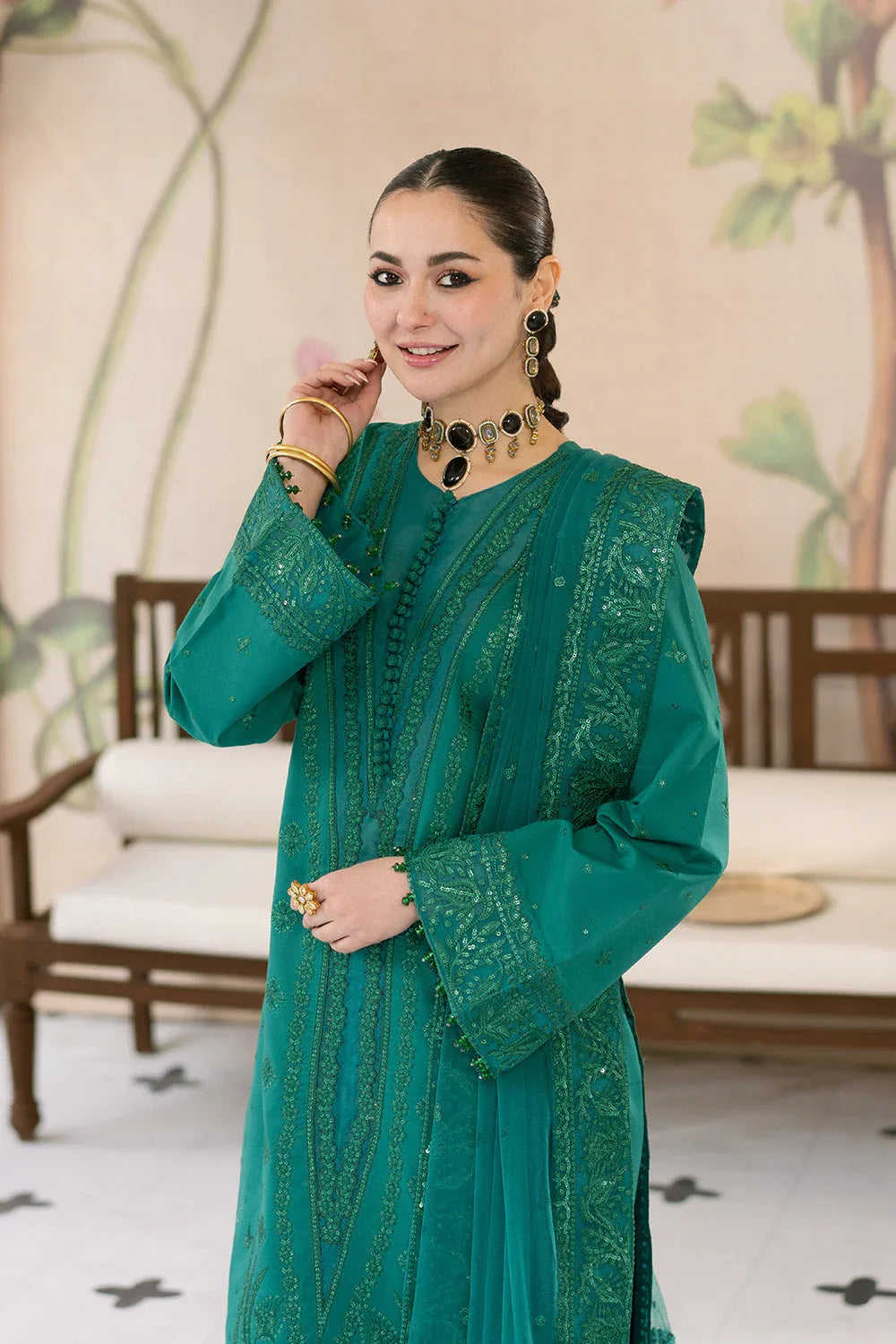 Maryum N Maria | Eid Luxury Lawn 25 | AFAREEN - MS50149 - Rang-e-Khaas