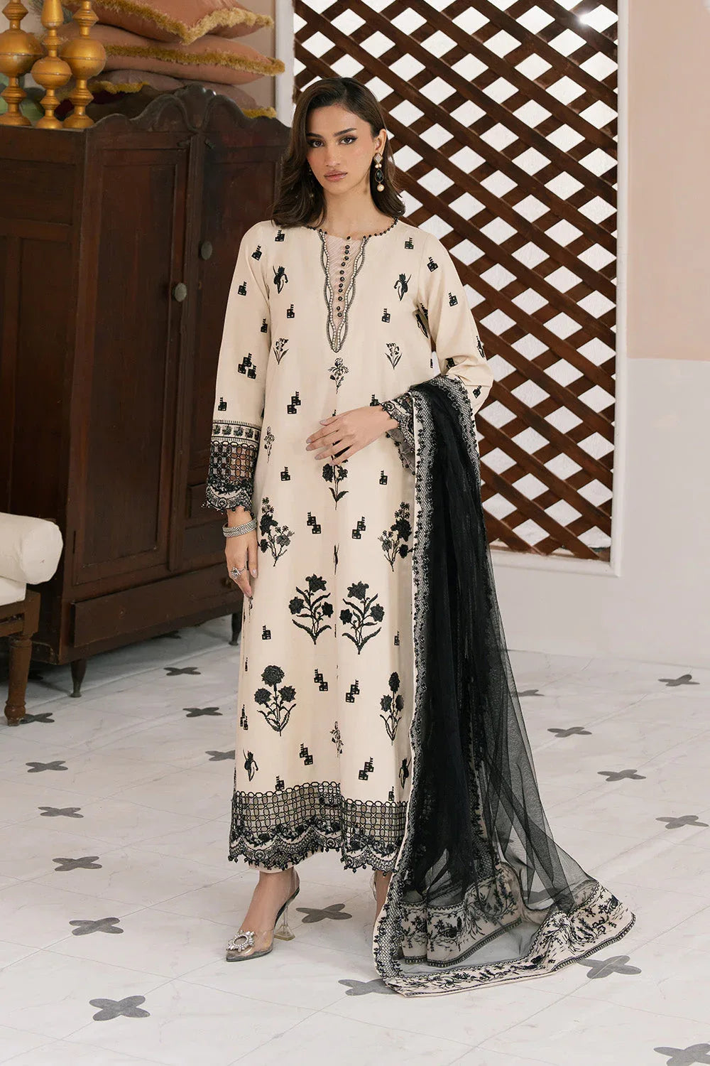 Maryum N Maria | Eid Luxury Lawn 25 | ATEFEH - MS50157 - Rang-e-Khaas