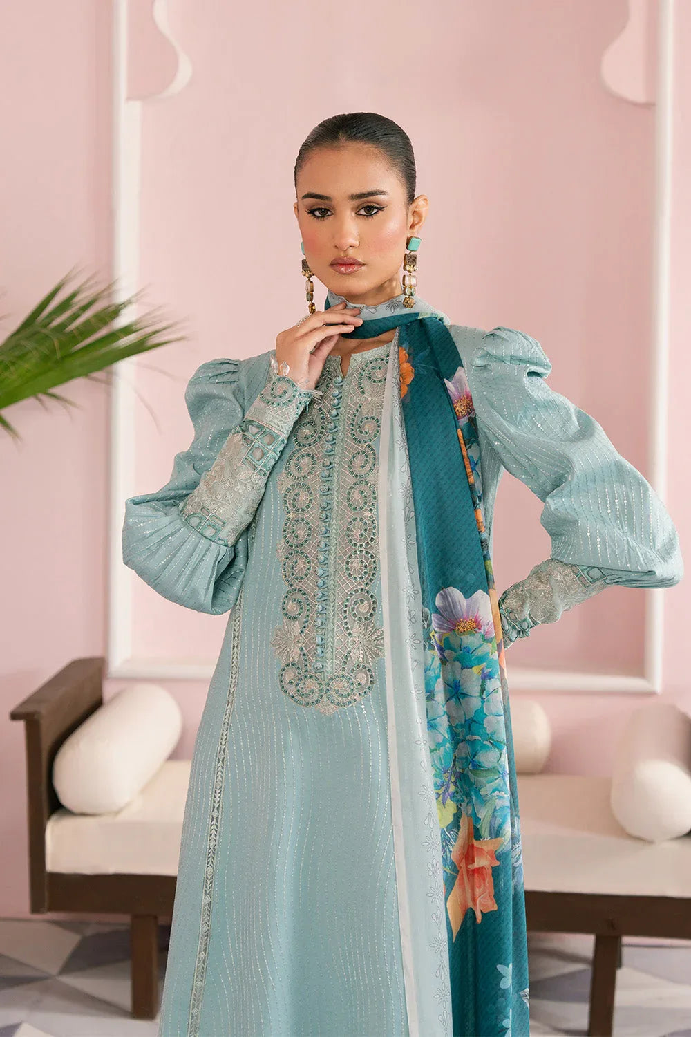 Maryum N Maria | Eid Luxury Lawn 25 | ATOOSH - MS50158 - Rang-e-Khaas