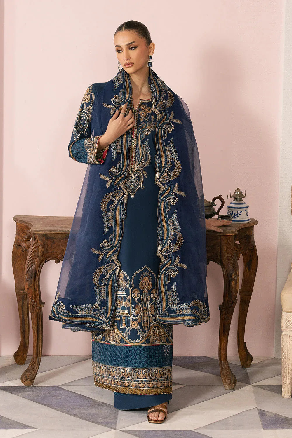 Maryum N Maria | Eid Luxury Lawn 25 | ARA - MS50160 - Rang-e-Khaas