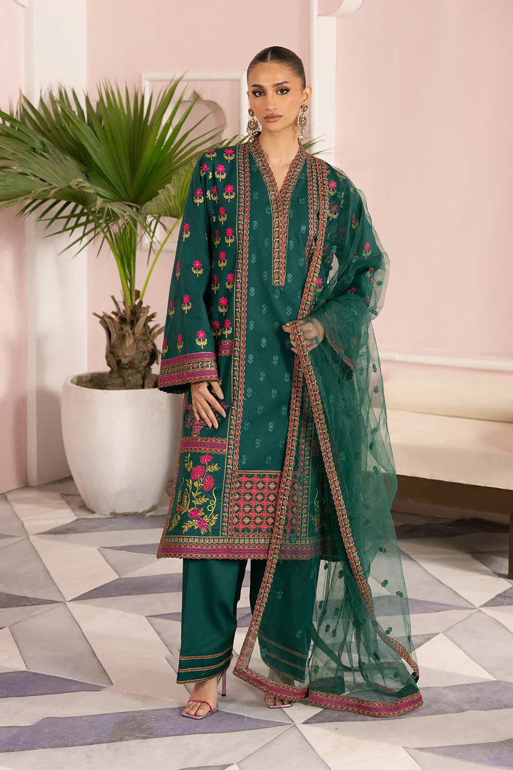 Maryum N Maria | Eid Luxury Lawn 25 | AVIZEH - MS50162 - Rang-e-Khaas