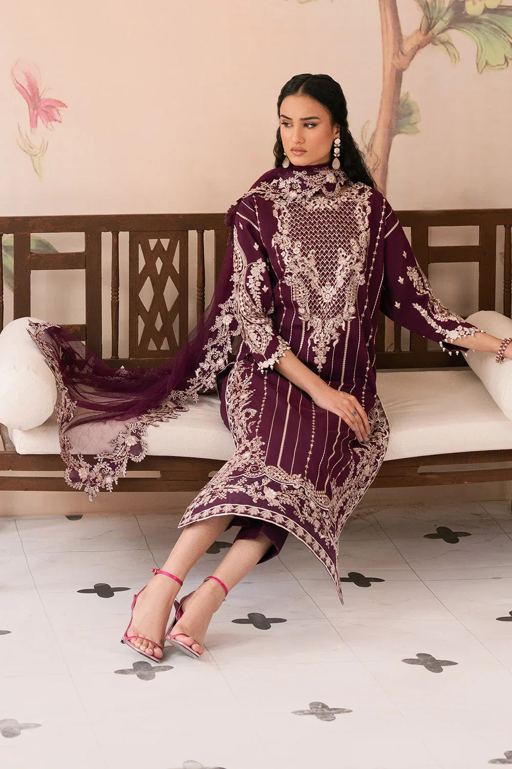 Maryum N Maria | Eid Luxury Lawn 25 | ALALEH - MS50163 - Rang-e-Khaas