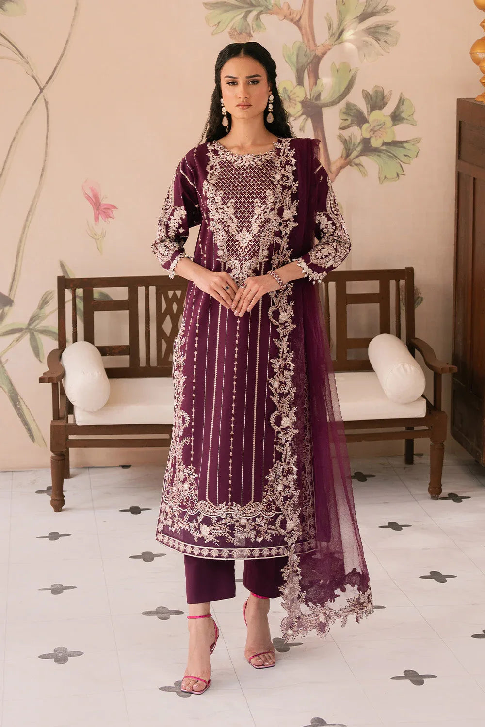Maryum N Maria | Eid Luxury Lawn 25 | ALALEH - MS50163 - Rang-e-Khaas