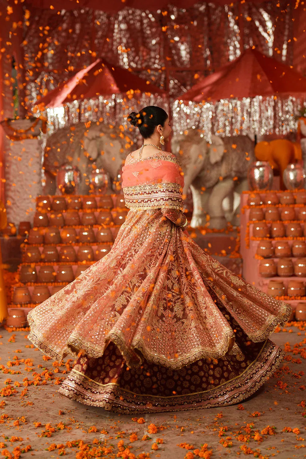 Maryum N Maria | Husn Wedding Formals | KUNDAN CORAL - MWS5638 - Rang-e-Khaas