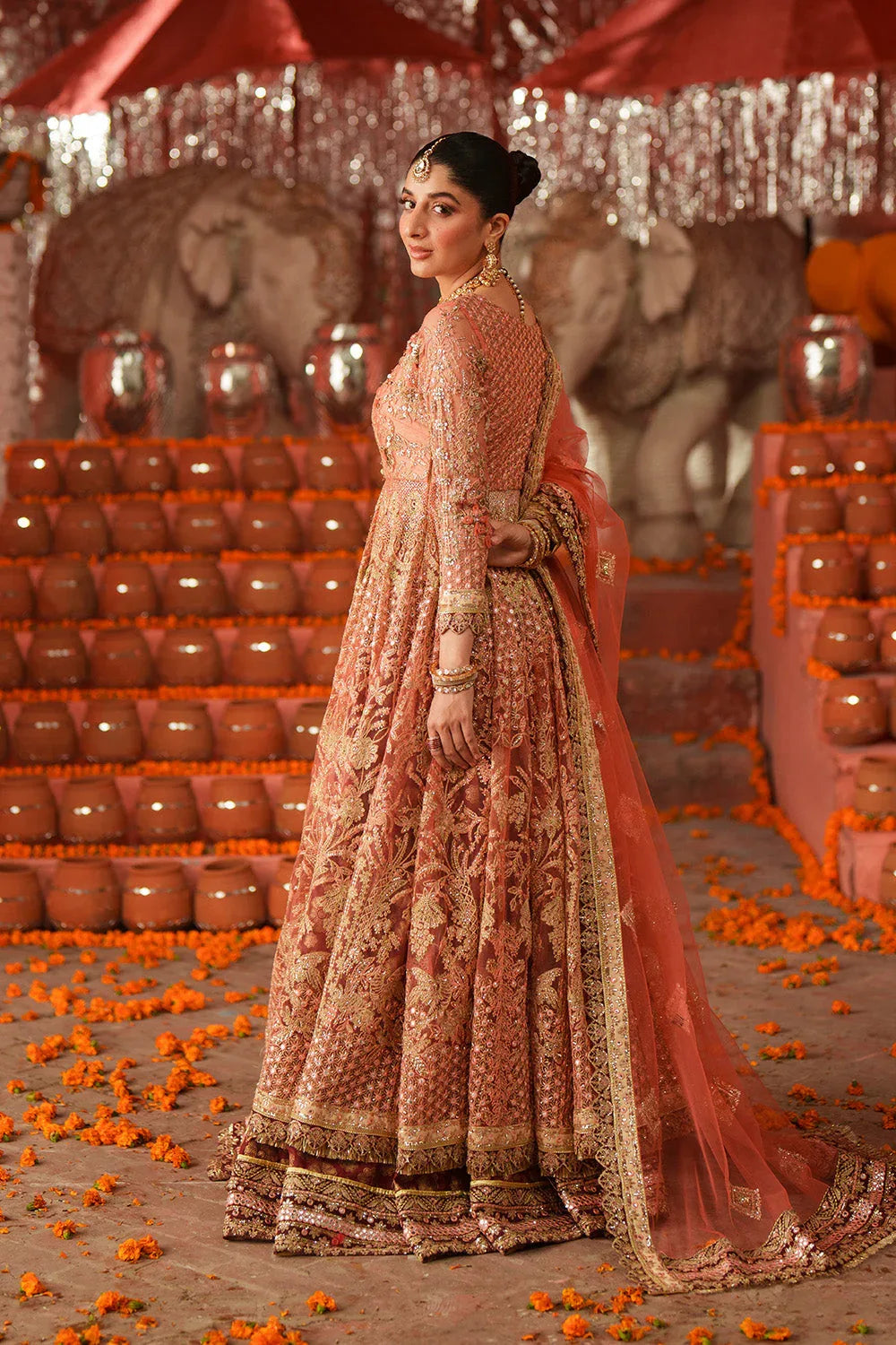 Maryum N Maria | Husn Wedding Formals | KUNDAN CORAL - MWS5638 - Rang-e-Khaas