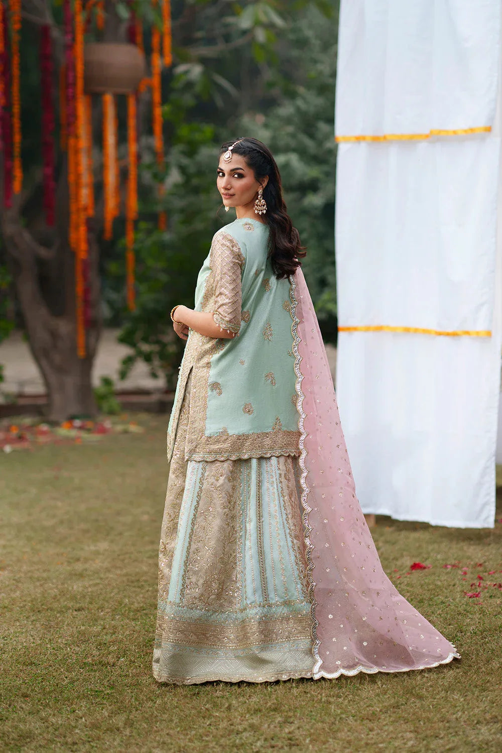 Maryum N Maria | Husn Wedding Formals | PINK PISTACHIO - MWS5640 - Rang-e-Khaas