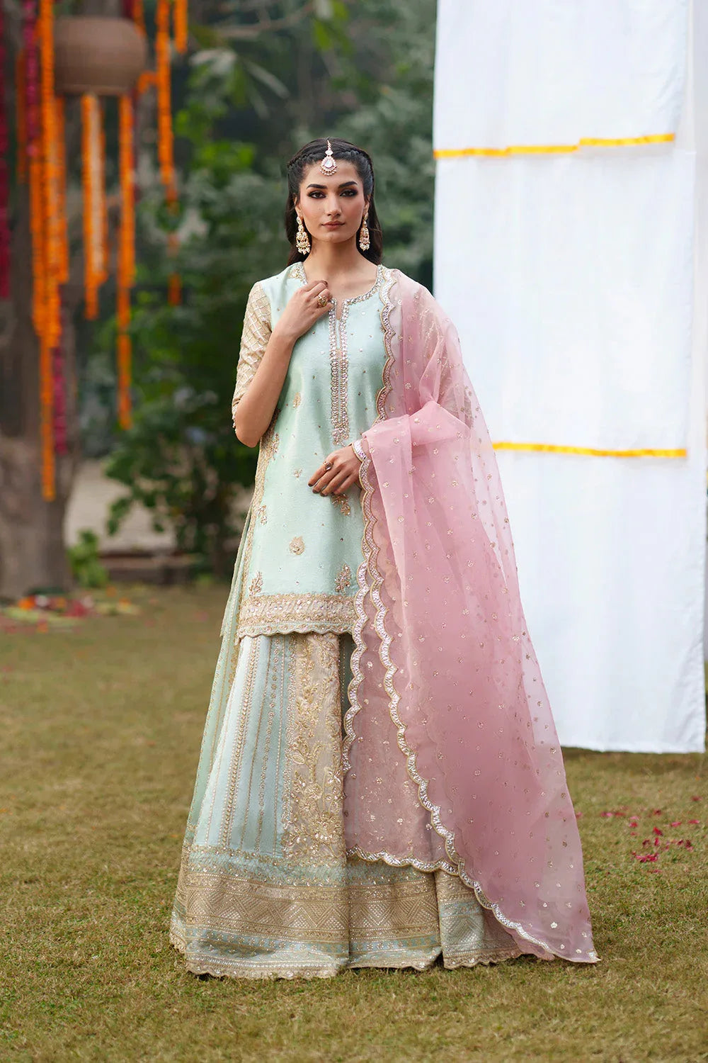 Maryum N Maria | Husn Wedding Formals | PINK PISTACHIO - MWS5640 - Rang-e-Khaas
