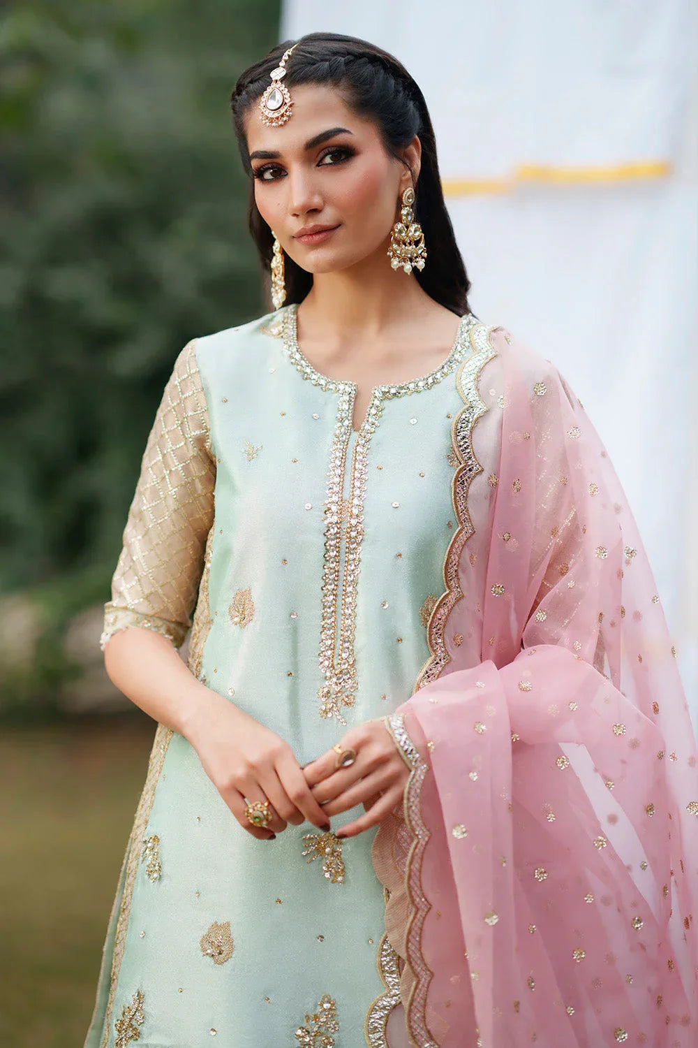 Maryum N Maria | Husn Wedding Formals | PINK PISTACHIO - MWS5640 - Rang-e-Khaas