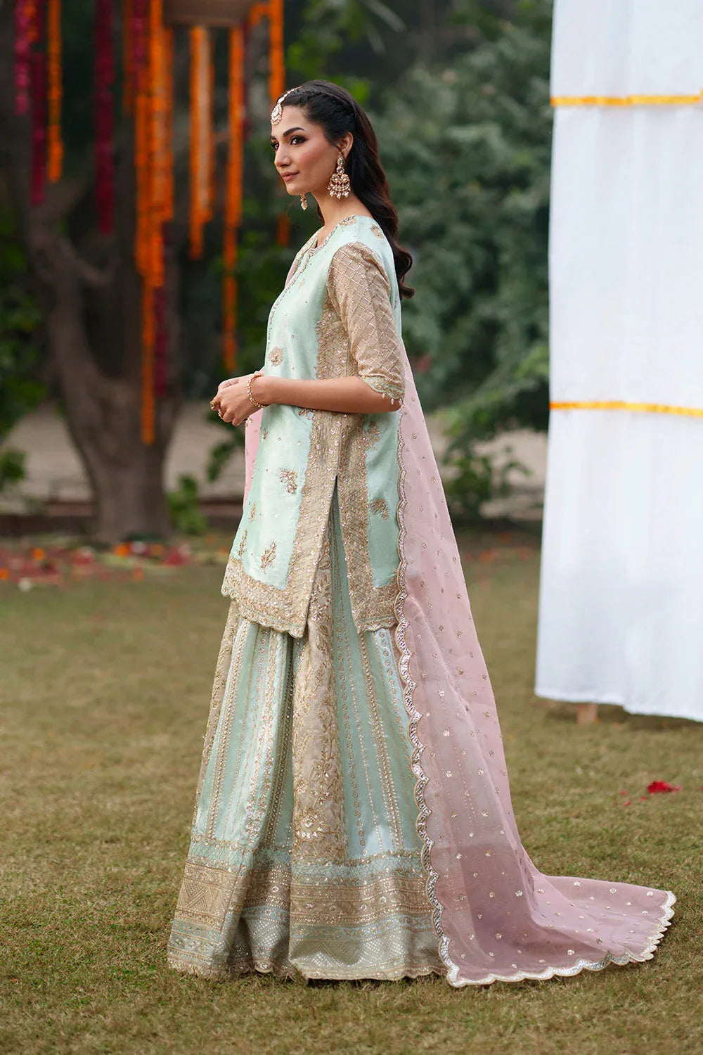 Maryum N Maria | Husn Wedding Formals | PINK PISTACHIO - MWS5640 - Rang-e-Khaas