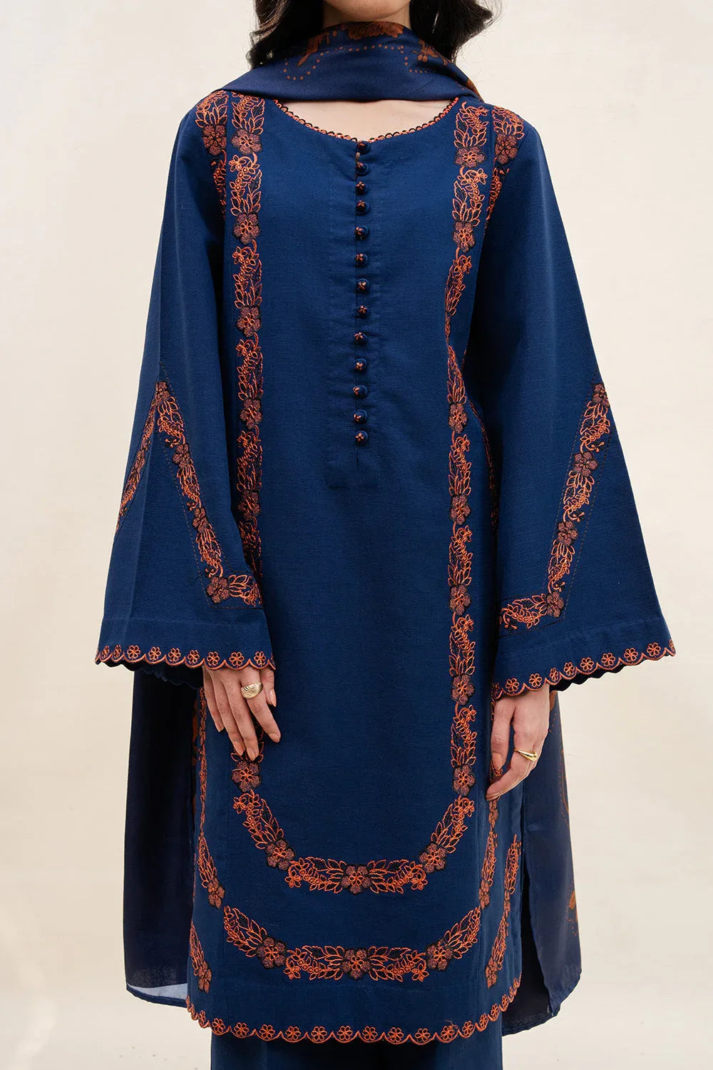 Maryum N Maria | Latte Layers Pret | ALMOND VEIL - MWS5826 - Rang-e-Khaas