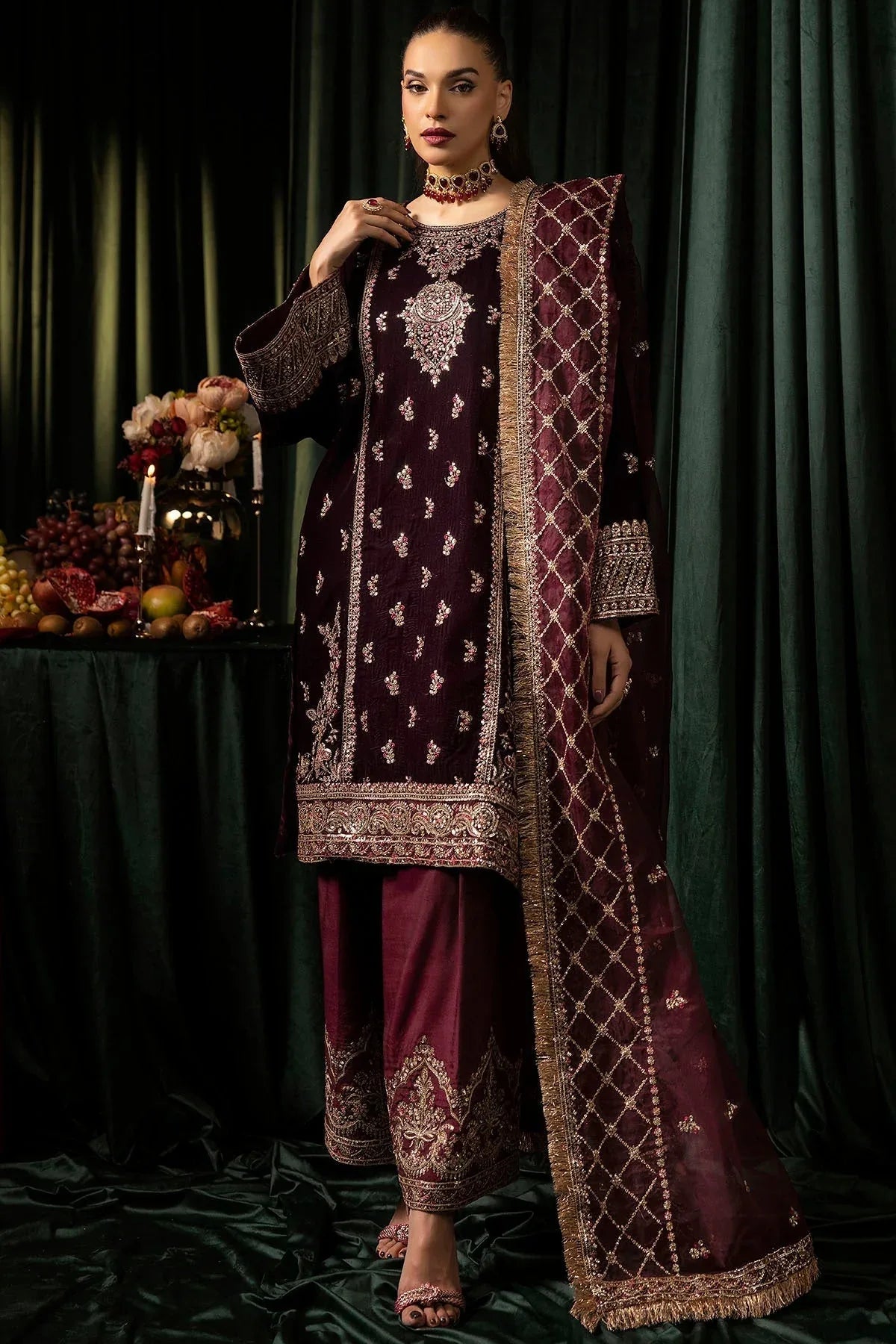 Motifz | Velvet Formals | 5095-MAZNEEN - Rang-e-Khaas