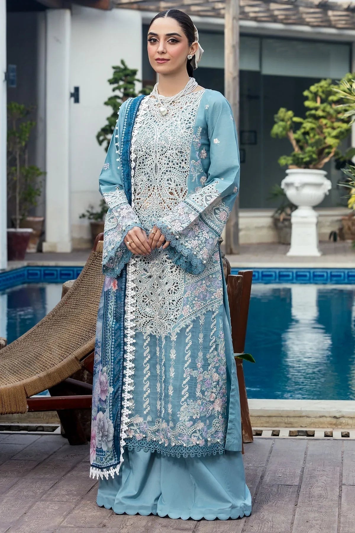 Motifz | Premium Lawn 25 | 5301-ELAYNE - Rang-e-Khaas
