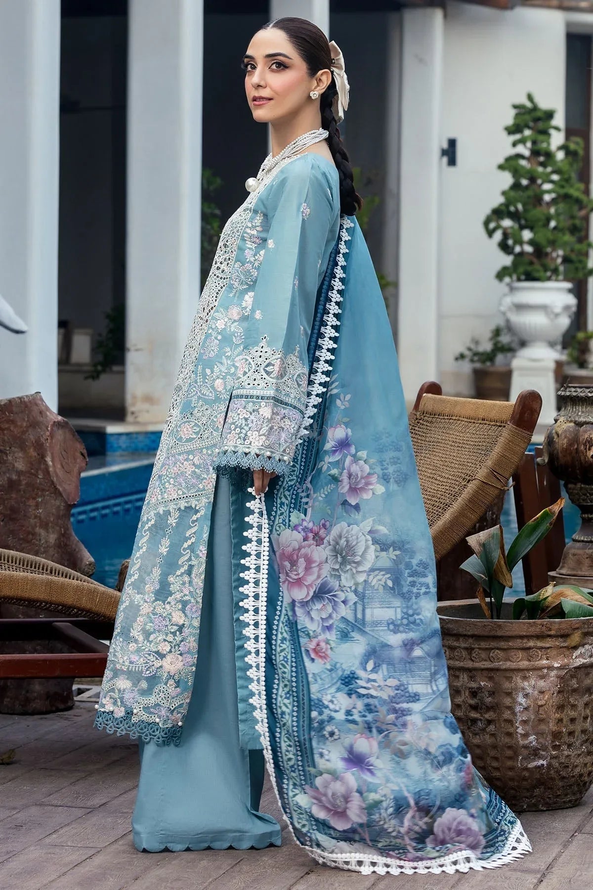 Motifz | Premium Lawn 25 | 5301-ELAYNE - Rang-e-Khaas