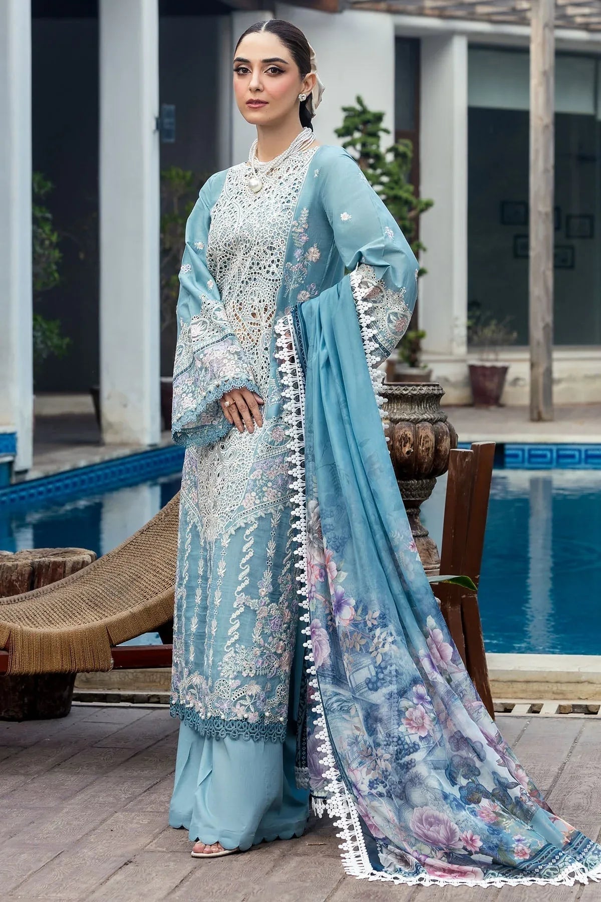 Motifz | Premium Lawn 25 | 5301-ELAYNE - Rang-e-Khaas