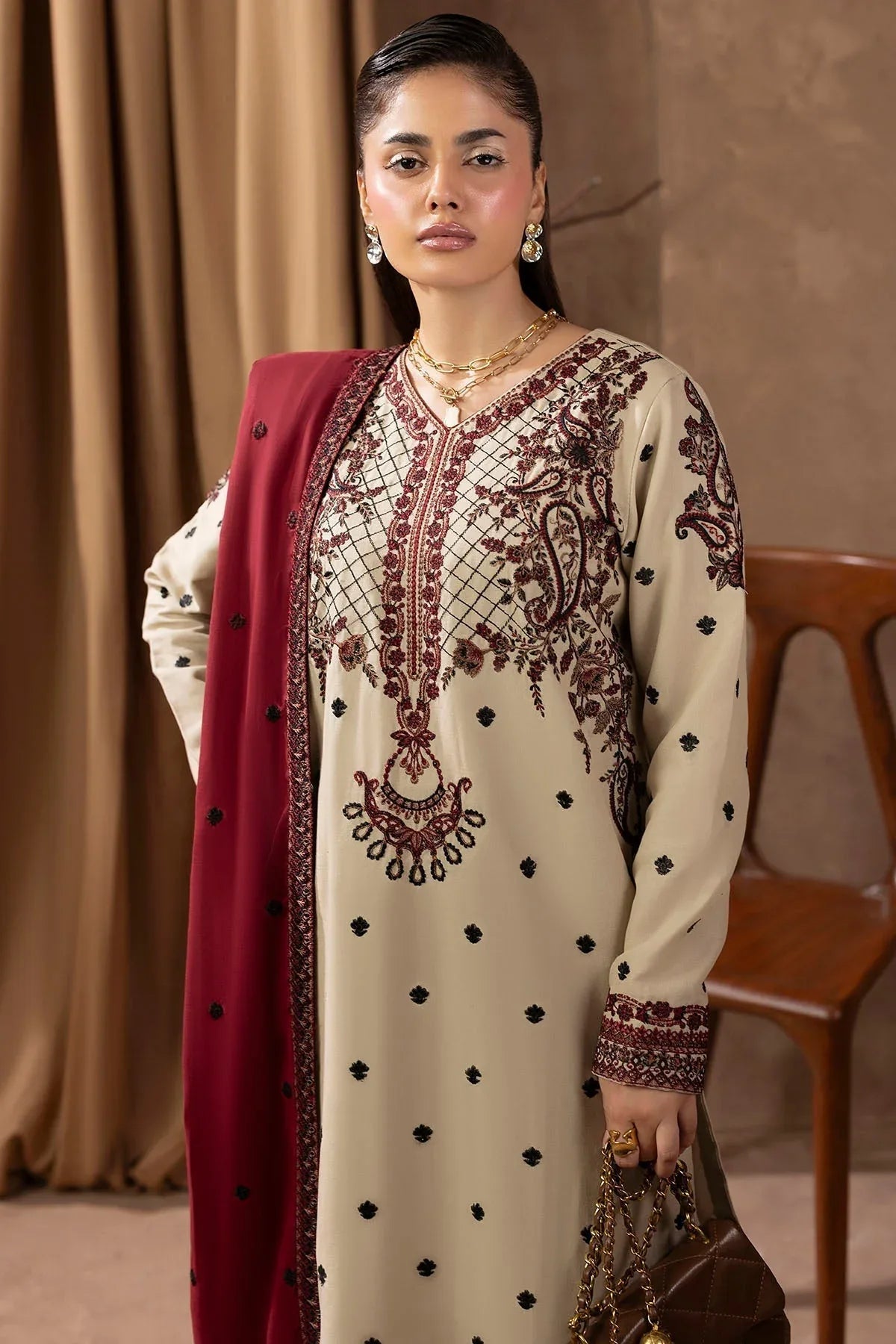 Motifz | Premium Winter 25 | 5678-LATTE - Rang-e-Khaas