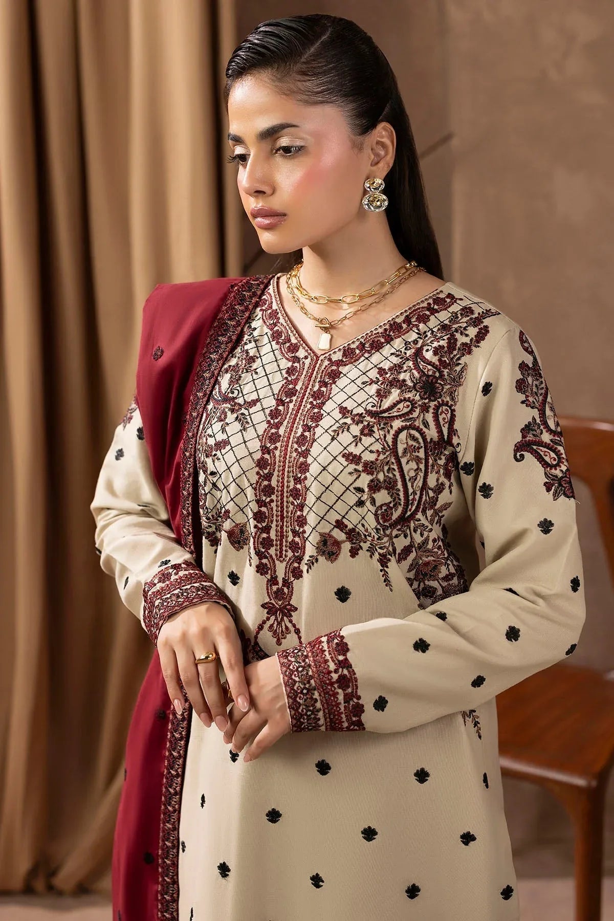 Motifz | Premium Winter 25 | 5678-LATTE - Rang-e-Khaas