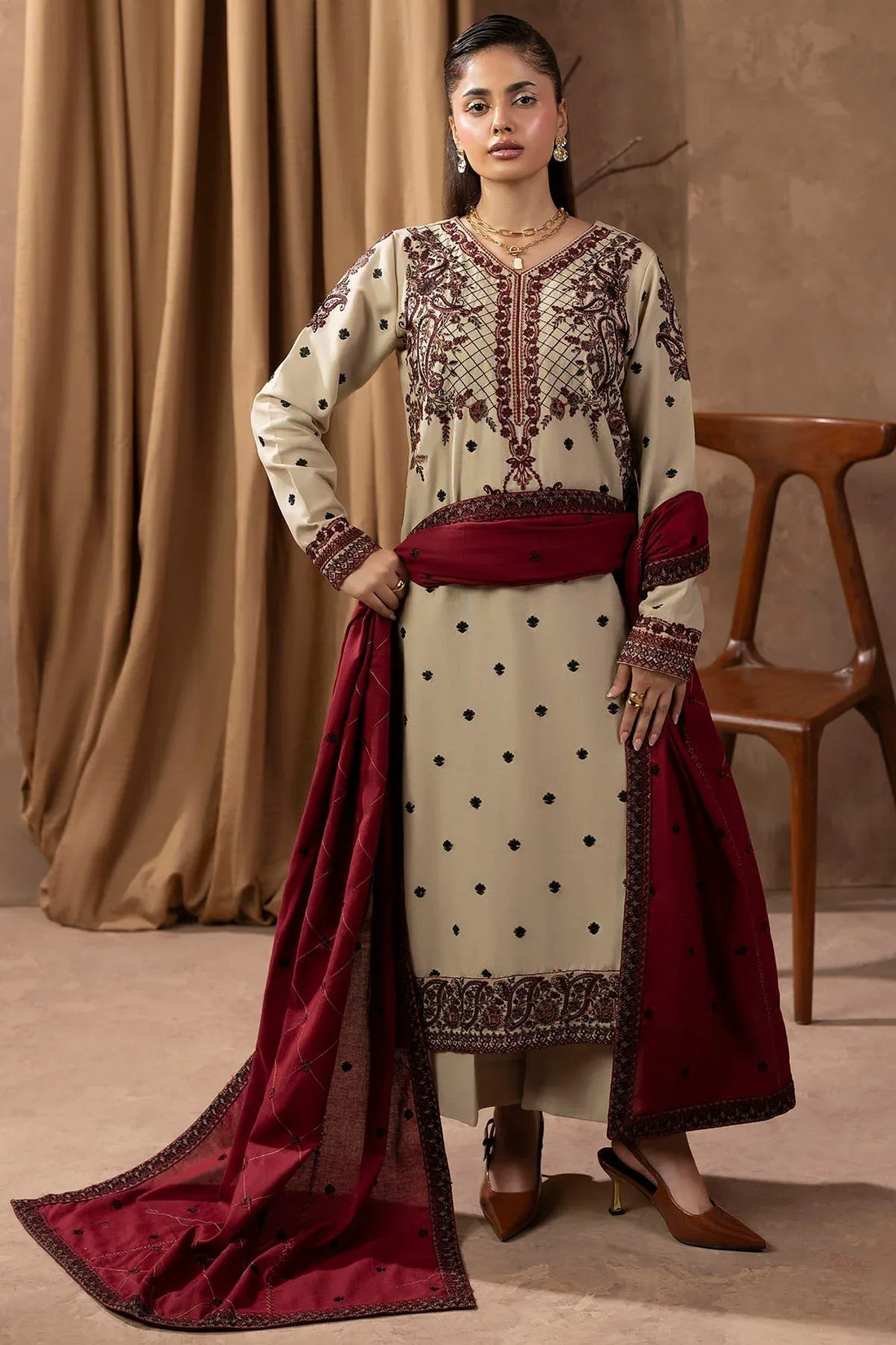 Motifz | Premium Winter 25 | 5678-LATTE - Rang-e-Khaas