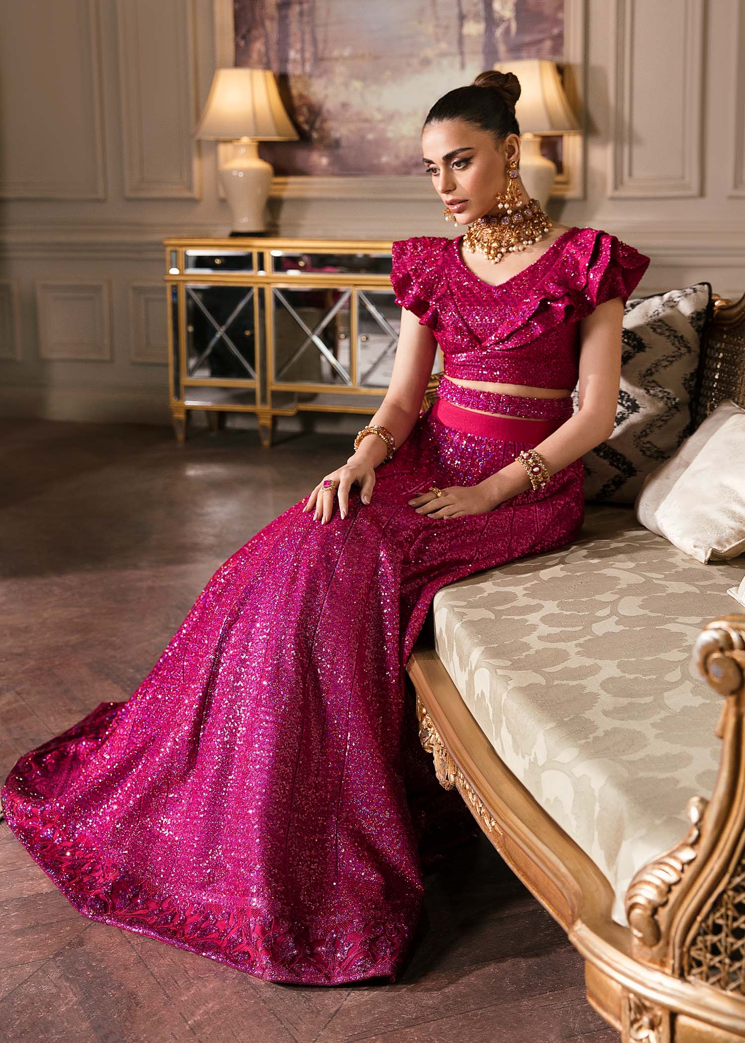 Waqas Shah | Malika - E - Elizabeth | FUCHSIA