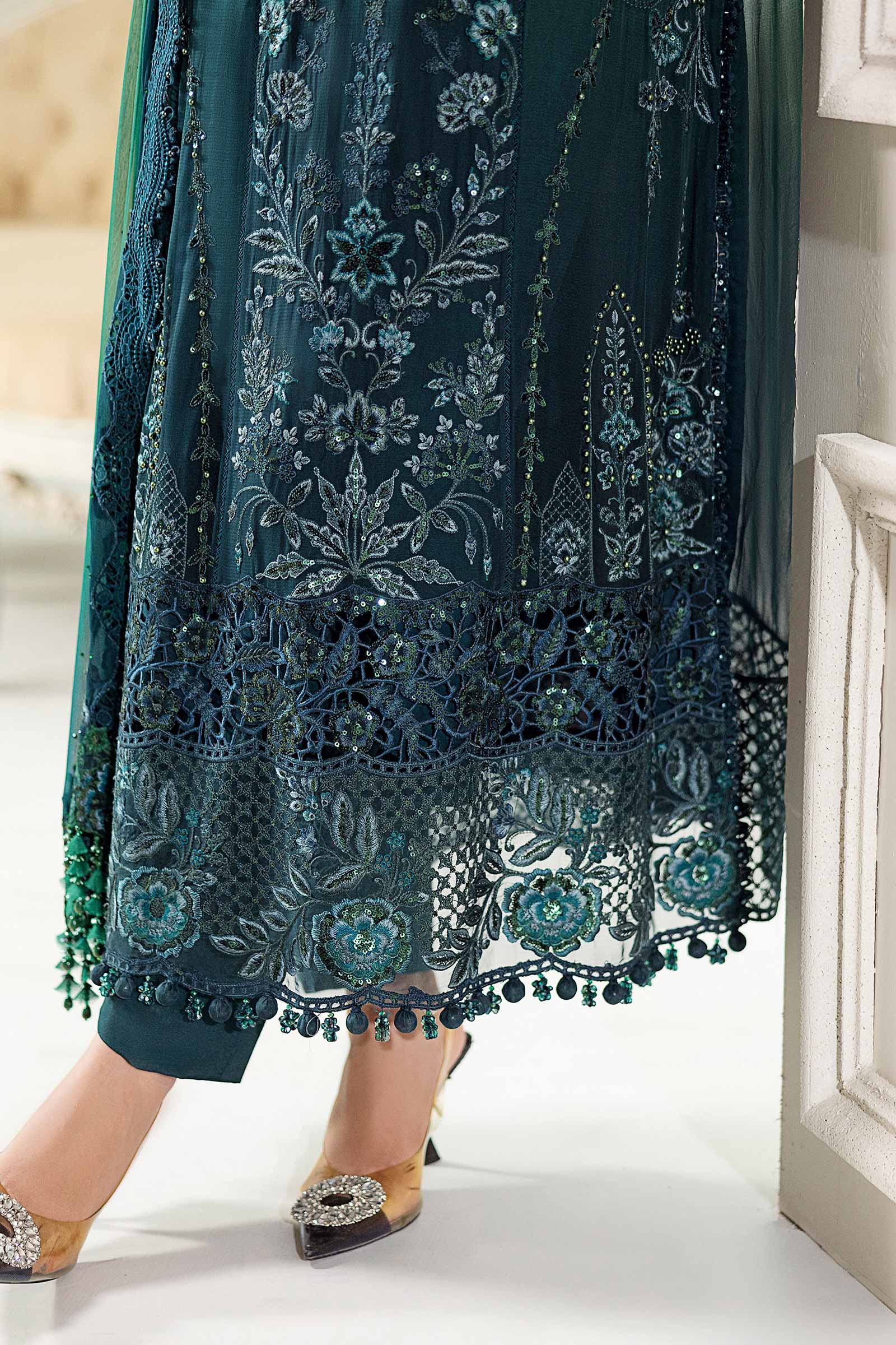 Maria B 3 Piece Embroidered Chiffon Suit | MPC-25-106 - Rang-e-Khaas