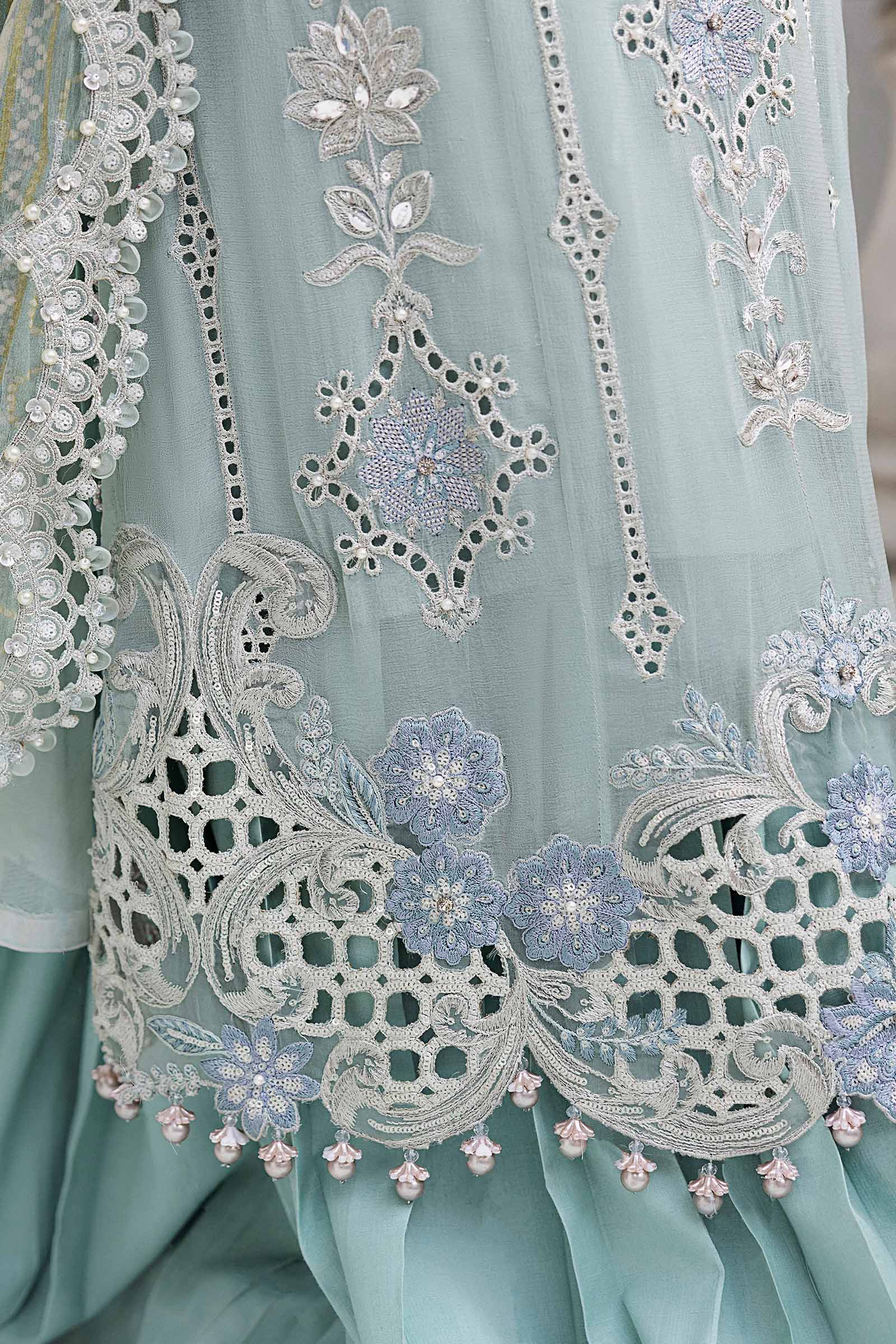 Maria B 3 Piece Embroidered Chiffon Suit | MPC-25-108 - Rang-e-Khaas