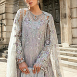 Maria B 3 Piece Embroidered Net Suit - Rang-e-Khaas