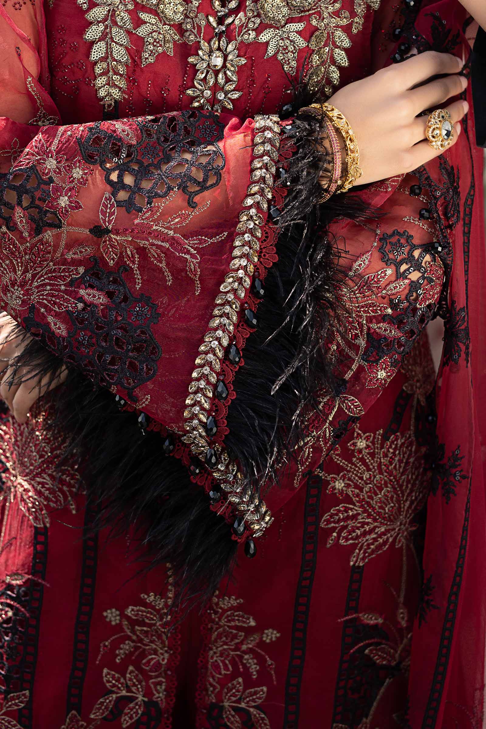 Maria B 3 Piece Embroidered Organza Suit - Rang-e-Khaas