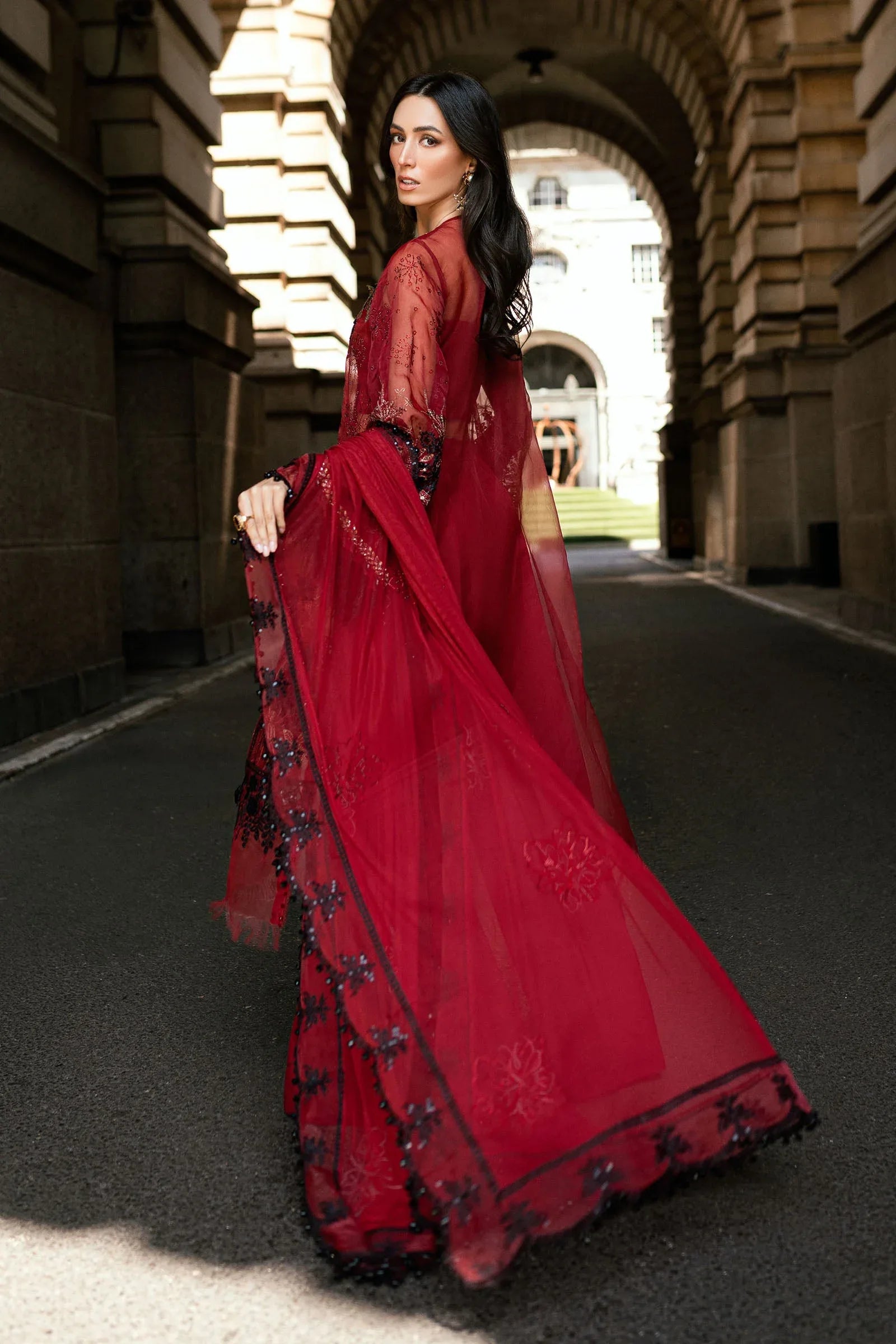 Maria B 3 Piece Embroidered Organza Suit - Rang-e-Khaas