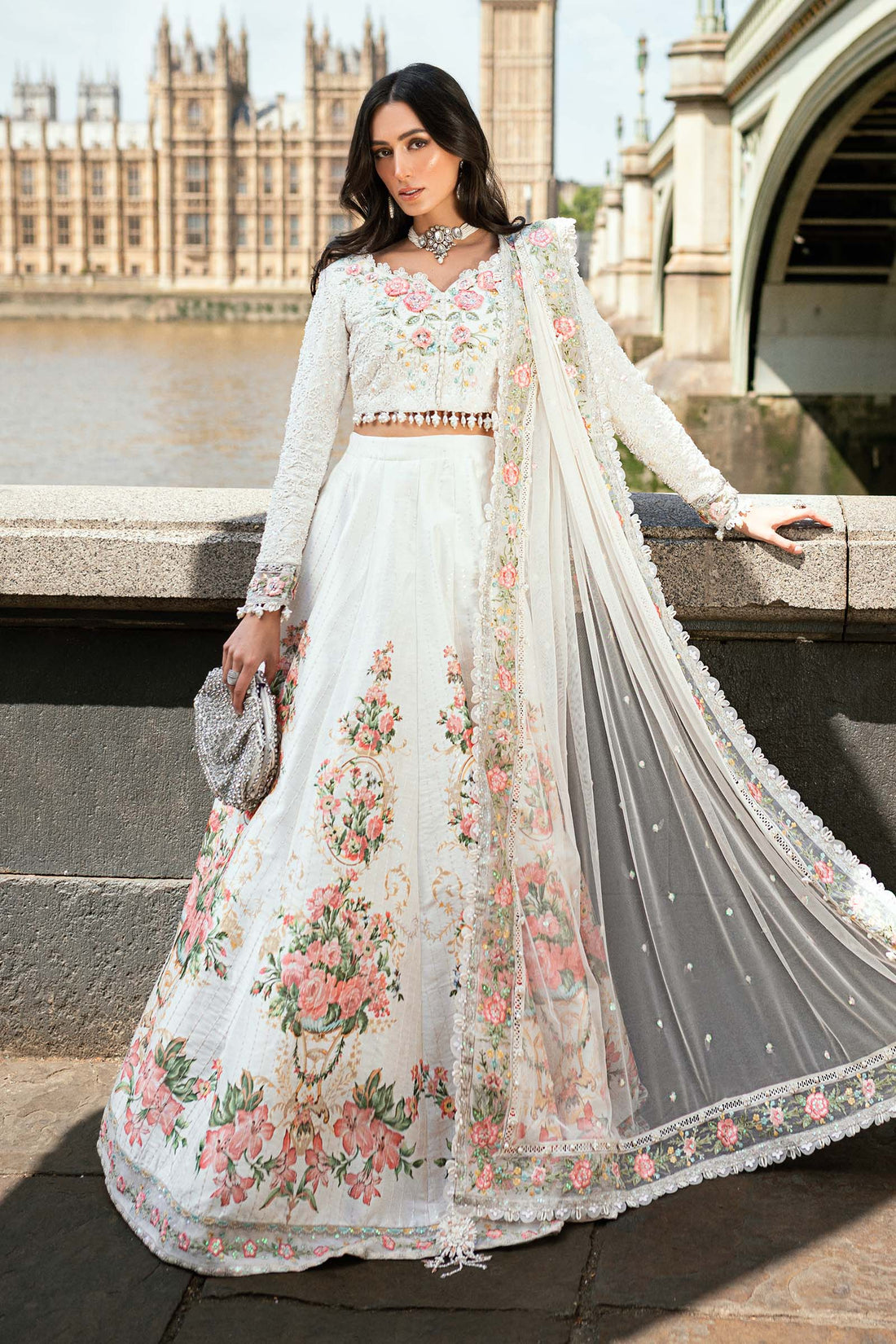Maria B 3 Piece Embroidered Raw Silk Suit - Rang-e-Khaas