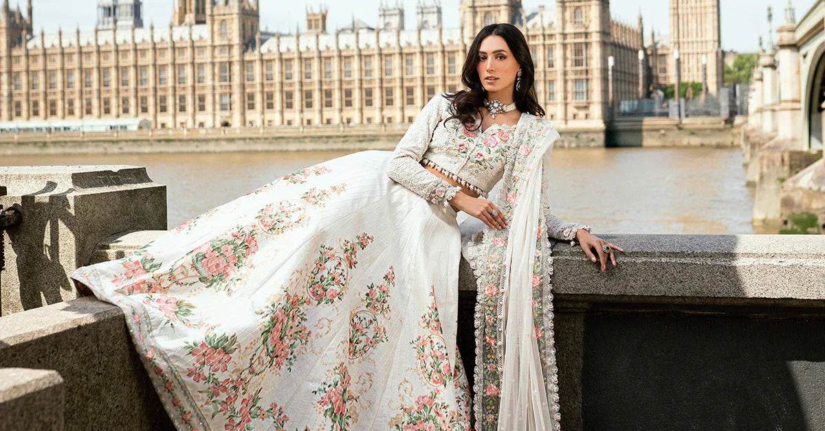 Maria B 3 Piece Embroidered Raw Silk Suit - Rang-e-Khaas