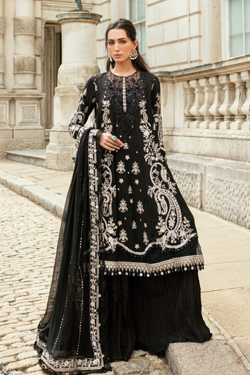 Maria B 3 Piece Embroidered Raw Silk Suit - Rang-e-Khaas