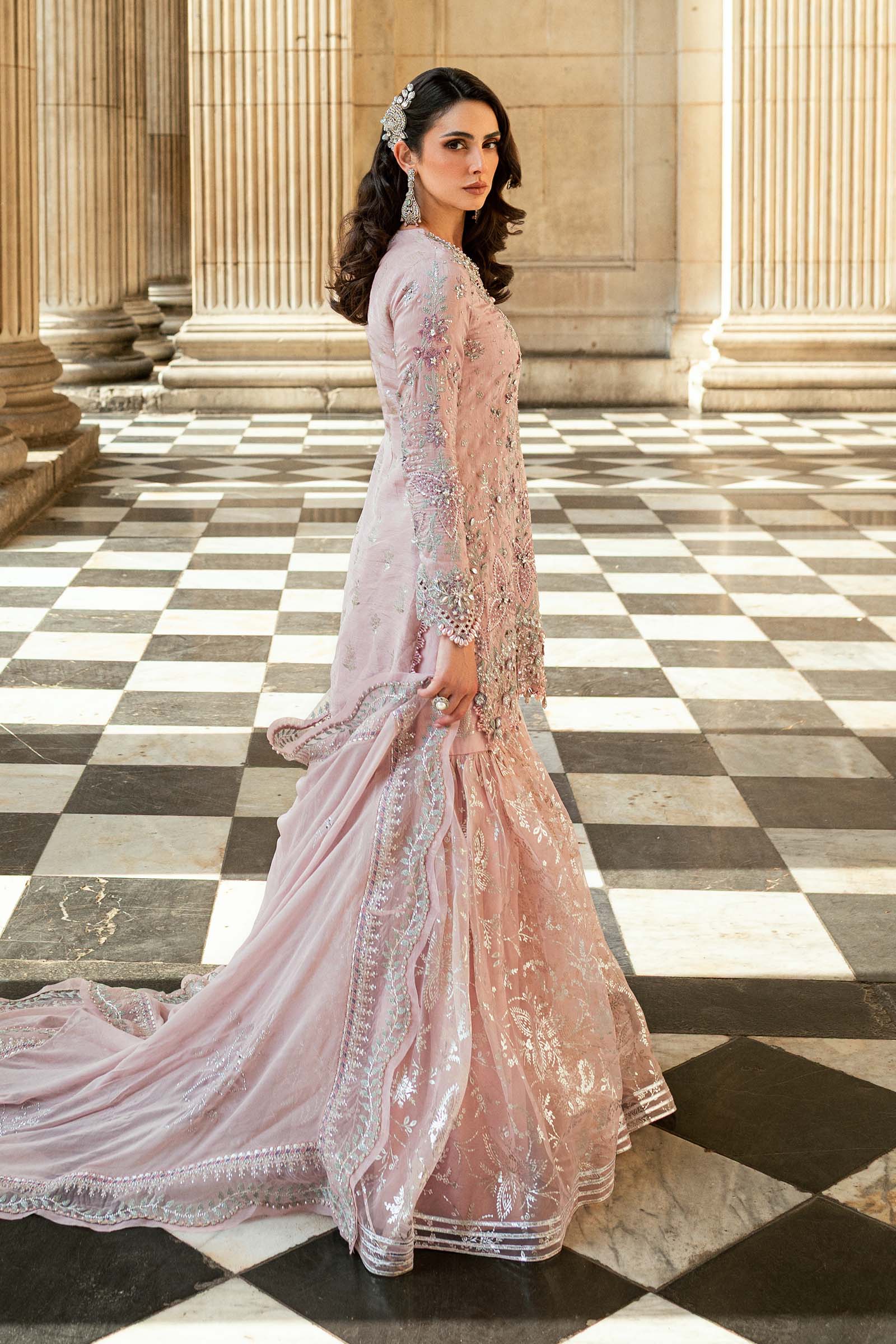 Maria B 3 Piece Embroidered Raw Silk Suit - Rang-e-Khaas