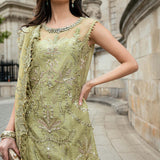 Maria B 3 Piece Embroidered Raw Silk Suit - Rang-e-Khaas