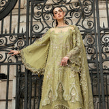 Maria B 3 Piece Embroidered Raw Silk Suit - Rang-e-Khaas