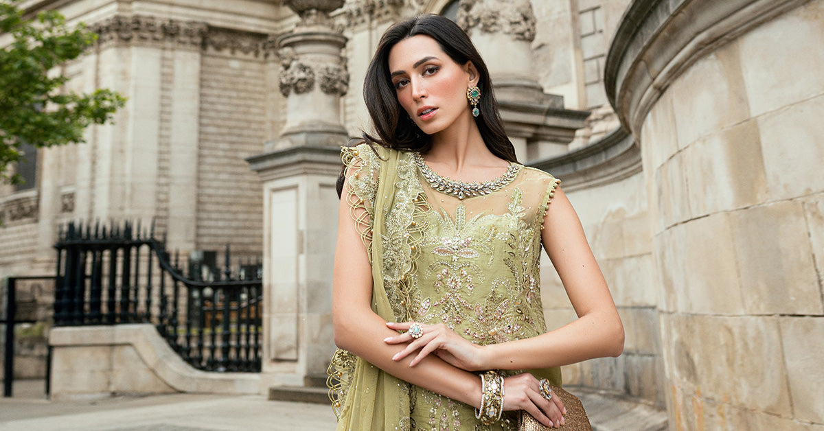 Maria B 3 Piece Embroidered Raw Silk Suit - Rang-e-Khaas