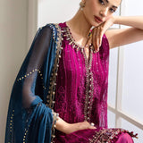 Maria B 3 Piece Unstitched Embroidered Chiffon Suit | MPC-25-102 - Rang-e-Khaas