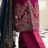 Maria B 3 Piece Unstitched Embroidered Chiffon Suit | MPC-25-102 - Rang-e-Khaas