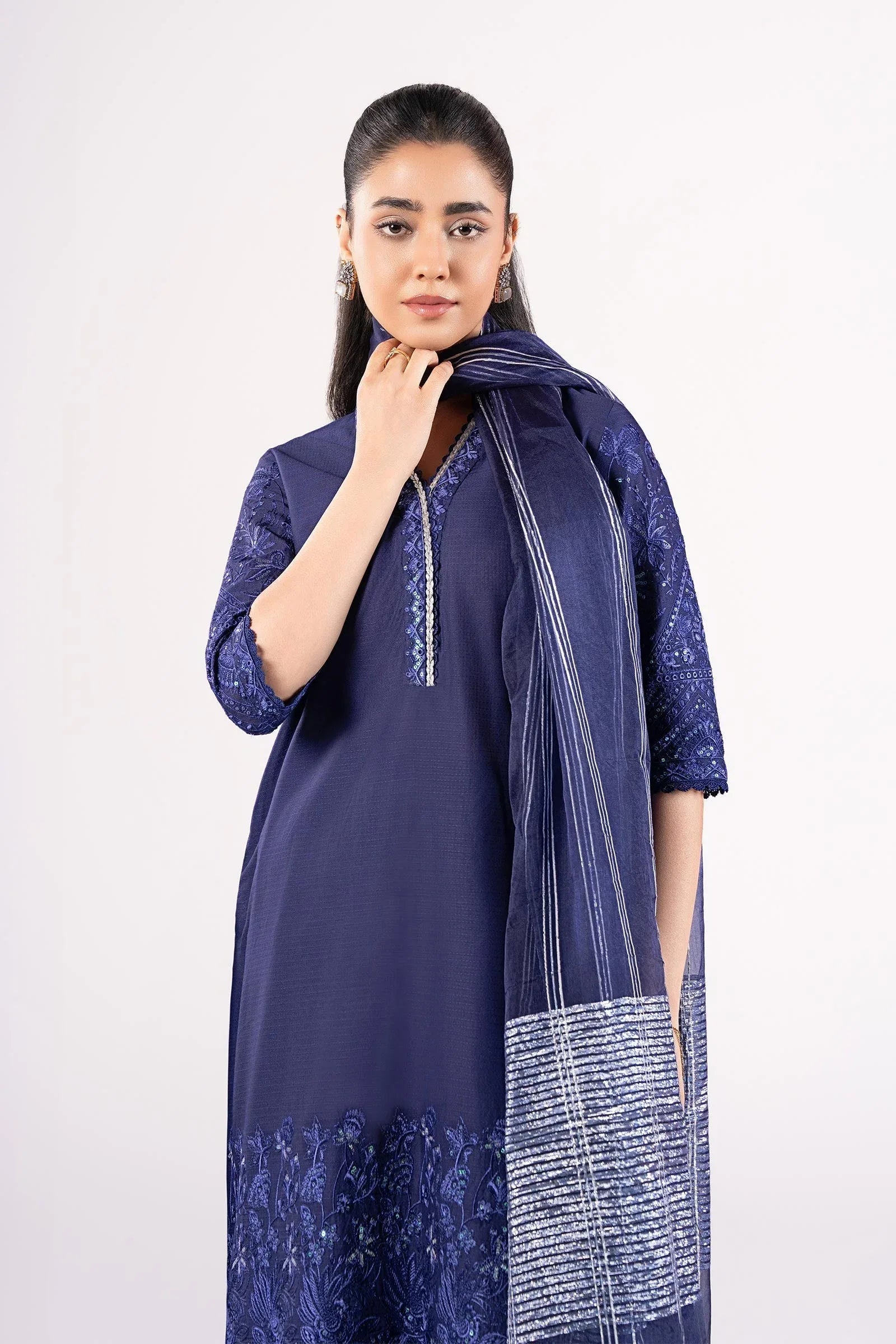 Maria B | Basics RTW | 3 Pc Embroidered Dobby Suit | MB-CS25-137 - Rang-e-Khaas