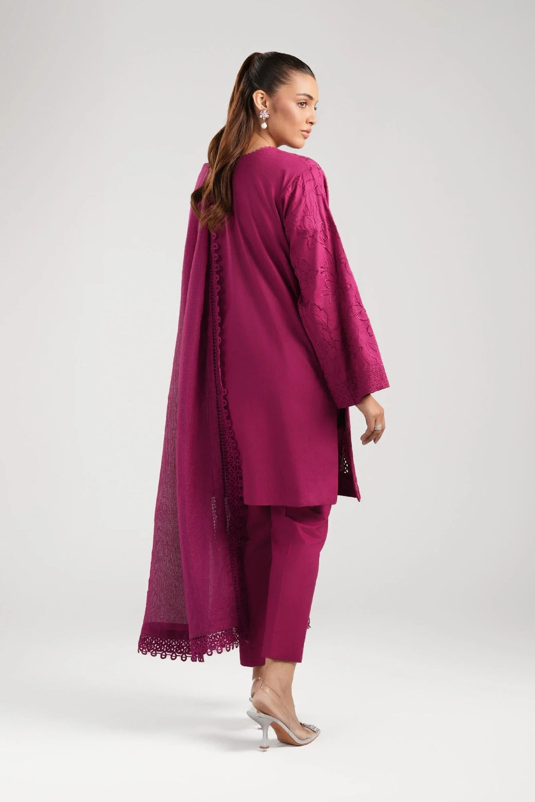 Maria B | Basics RTW | 3 Pc Embroidered Dobby Suit | MB-CS25-138 - Rang-e-Khaas
