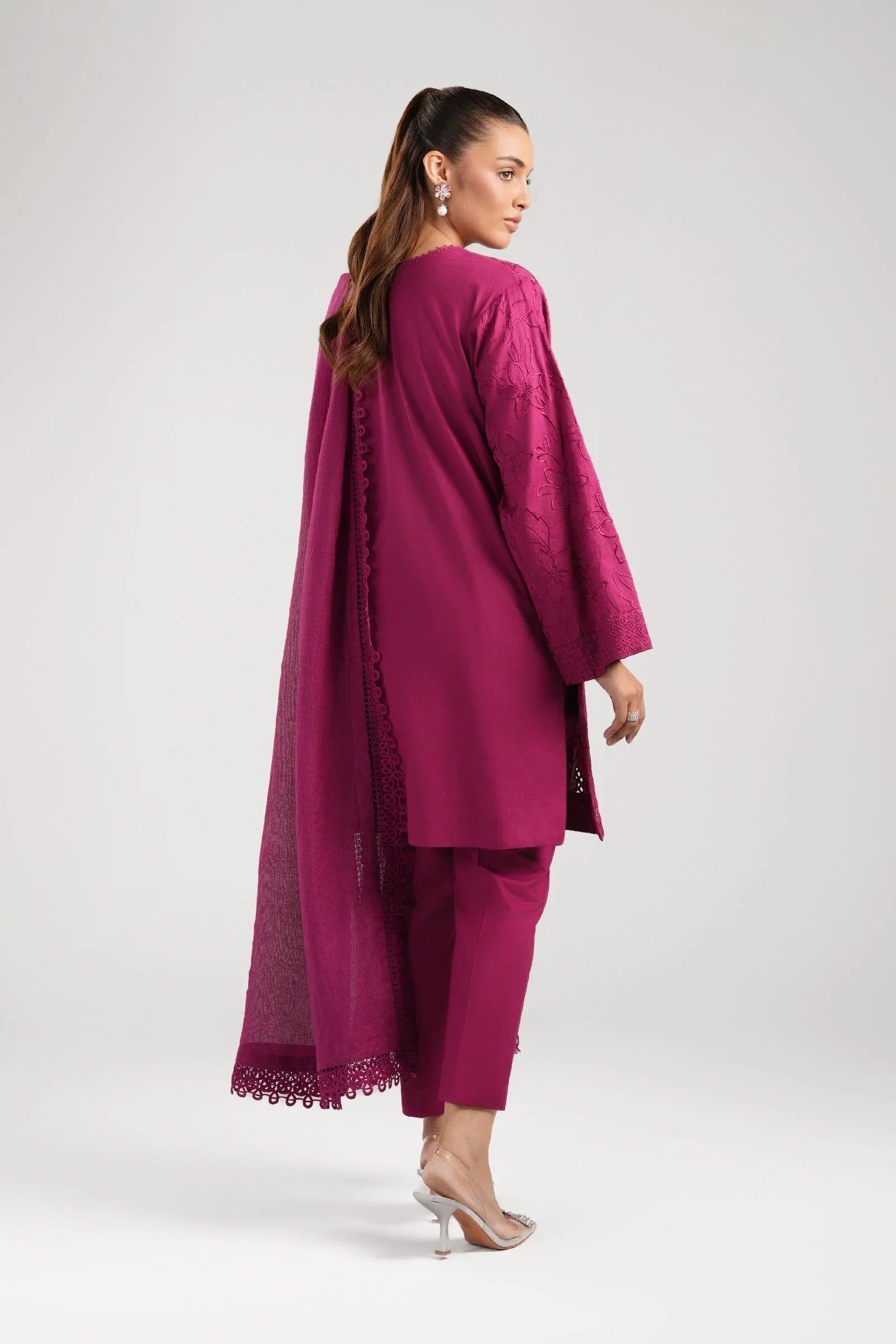 Maria B | Basics RTW | 3 Pc Embroidered Dobby Suit | MB-CS25-138 - Rang-e-Khaas